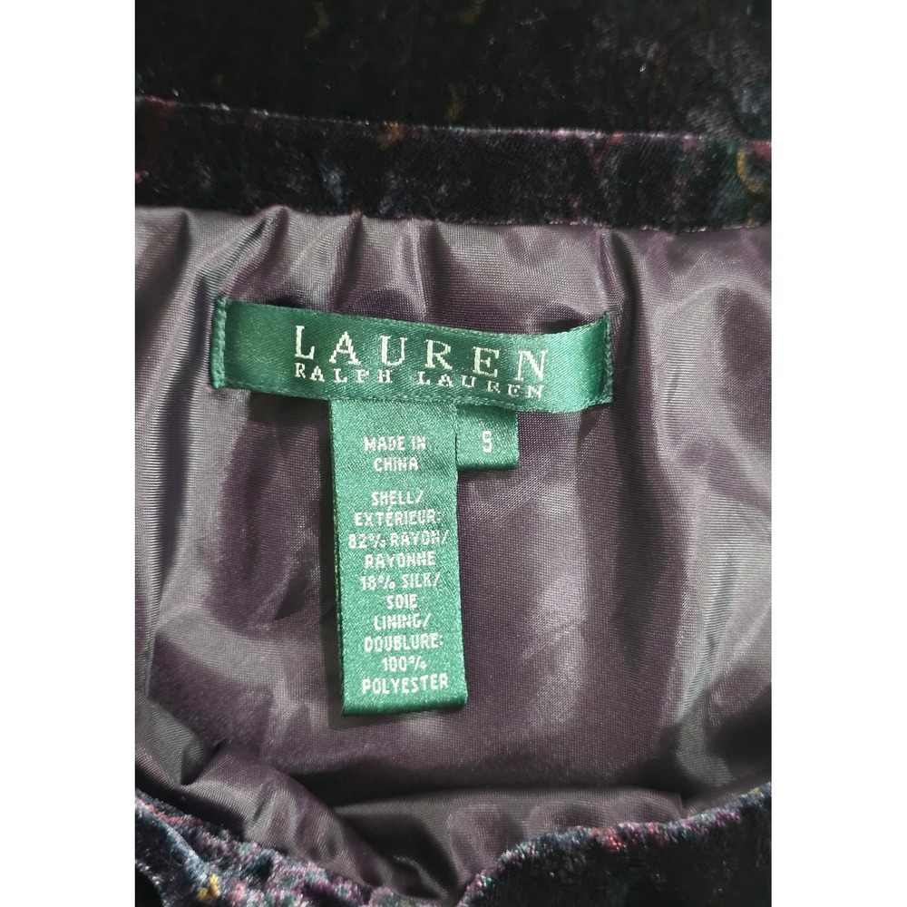 Lauren Ralph Lauren Velvet Midi Skirt Womens 8 Purple Silk No Forsale - Picture 8 of 10